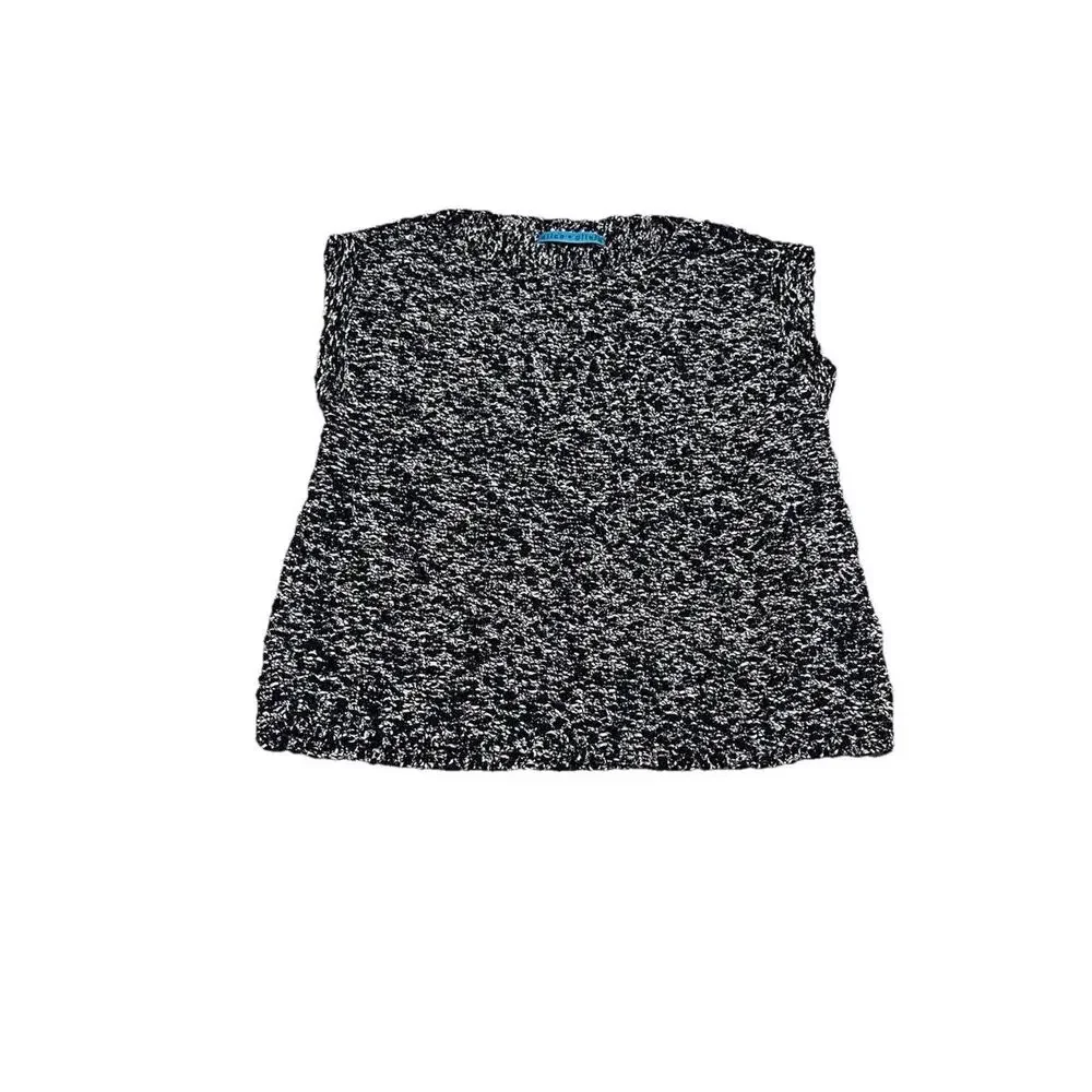 Alice‎ + Olivia Marled Knit Boxy Sleeveless Sweater XS 0/2 H93